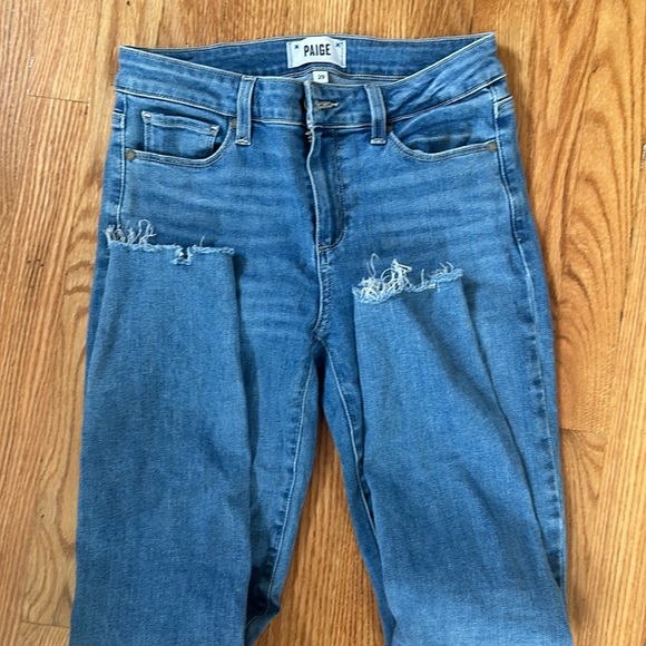 Paige jeans worn once, light wash, skinny jeans, hemmed - Picture 3 of 4